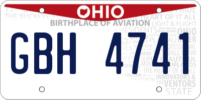 OH license plate GBH4741