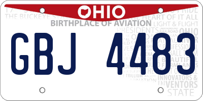 OH license plate GBJ4483