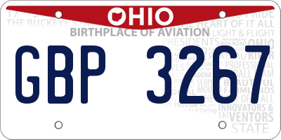 OH license plate GBP3267