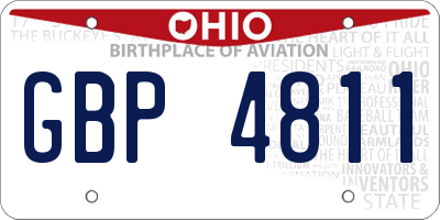 OH license plate GBP4811