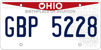 OH license plate GBP5228
