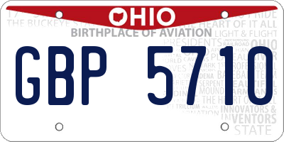 OH license plate GBP5710