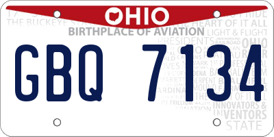 OH license plate GBQ7134