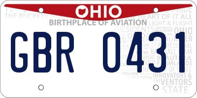 OH license plate GBR0431