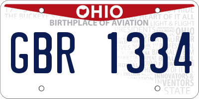 OH license plate GBR1334