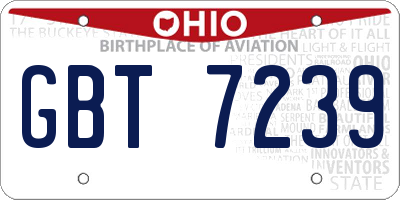 OH license plate GBT7239