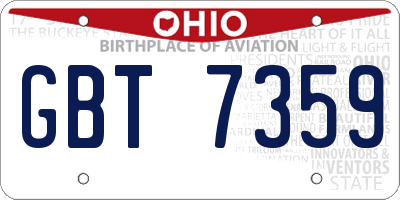 OH license plate GBT7359
