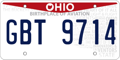 OH license plate GBT9714