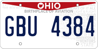OH license plate GBU4384