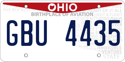 OH license plate GBU4435