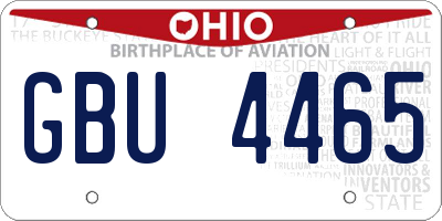 OH license plate GBU4465