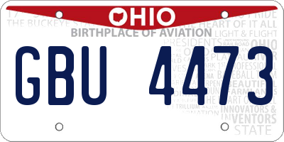 OH license plate GBU4473