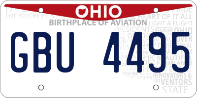OH license plate GBU4495