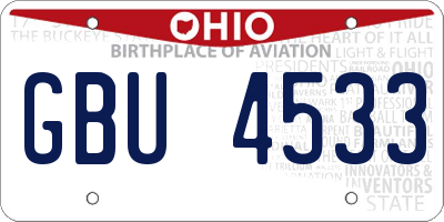 OH license plate GBU4533