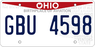 OH license plate GBU4598