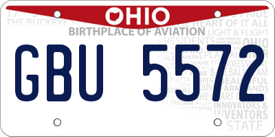 OH license plate GBU5572
