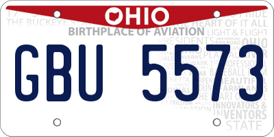 OH license plate GBU5573