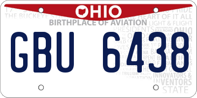 OH license plate GBU6438