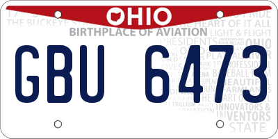 OH license plate GBU6473