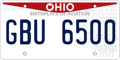 OH license plate GBU6500