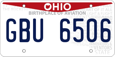 OH license plate GBU6506