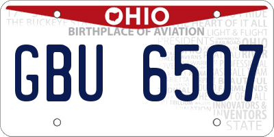 OH license plate GBU6507