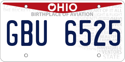 OH license plate GBU6525