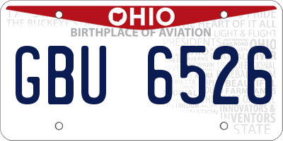 OH license plate GBU6526