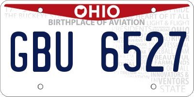 OH license plate GBU6527