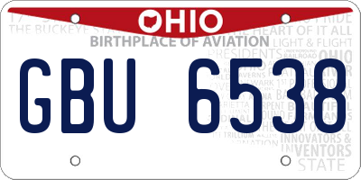 OH license plate GBU6538
