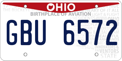 OH license plate GBU6572