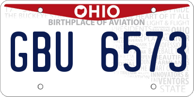 OH license plate GBU6573