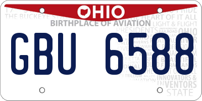 OH license plate GBU6588