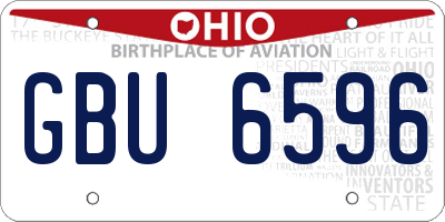 OH license plate GBU6596