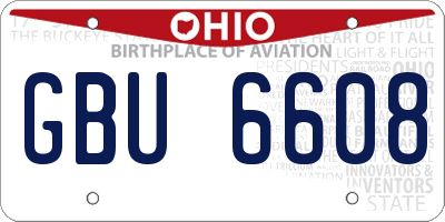 OH license plate GBU6608