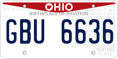 OH license plate GBU6636