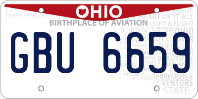 OH license plate GBU6659