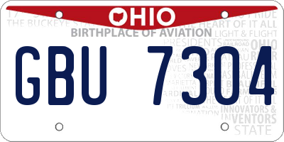 OH license plate GBU7304