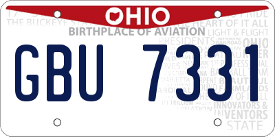 OH license plate GBU7331