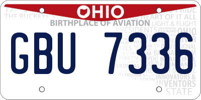 OH license plate GBU7336