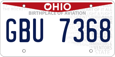 OH license plate GBU7368
