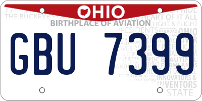 OH license plate GBU7399