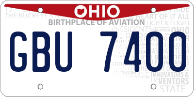 OH license plate GBU7400