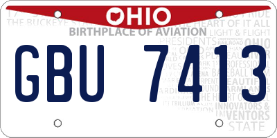 OH license plate GBU7413