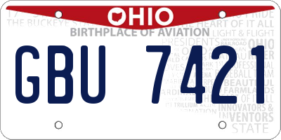 OH license plate GBU7421