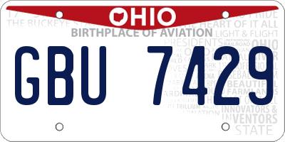 OH license plate GBU7429