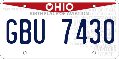 OH license plate GBU7430