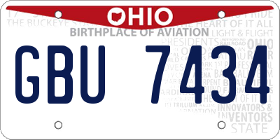 OH license plate GBU7434