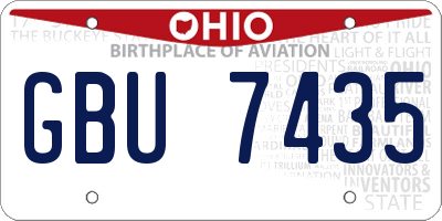 OH license plate GBU7435