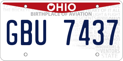 OH license plate GBU7437